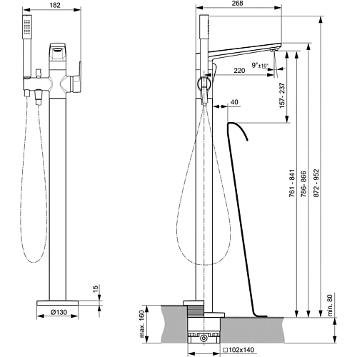 Смеситель для душа Ideal Standard TONIC II A6347AA Смеситель для душа Ideal Standard TONIC II A6347AA