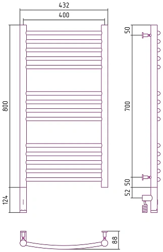 Полотенцесушитель электрический Сунержа Богема 3.0 выгнутая 800х400 МЭМ левый 032-5802-8040 Матовое Полотенцесушитель электрический Сунержа Богема 3.0 выгнутая 800х400 МЭМ левый 032-5802-8040 Матовое