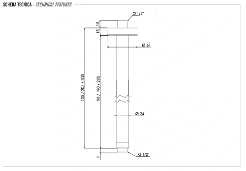 Кронштейн верхнего душа Remer INOX SS347N20 потолочный 20 см, нержавеющая сталь Кронштейн верхнего душа Remer INOX SS347N20 потолочный 20 см, нержавеющая сталь