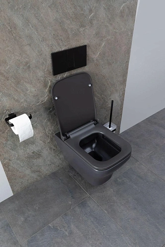 Унитаз подвесной Allen Brau Infinity 4.21011.AN с крышкой, антрацит Унитаз подвесной Allen Brau Infinity 4.21011.AN с крышкой, антрацит