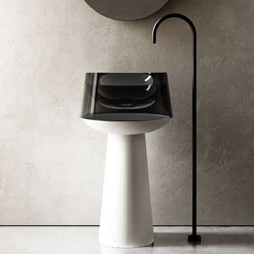 Раковина ABBER Kristall AT2706White-Onyx отдельностоящая, прозрачная, белый/черный Раковина ABBER Kristall AT2706White-Onyx отдельностоящая, прозрачная, белый/черный