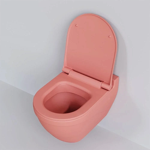 Унитаз подвесной Nord 133T20901 (535x385x360) розовый матовый без сиденья Унитаз подвесной Nord 133T20901 (535x385x360) розовый матовый без сиденья