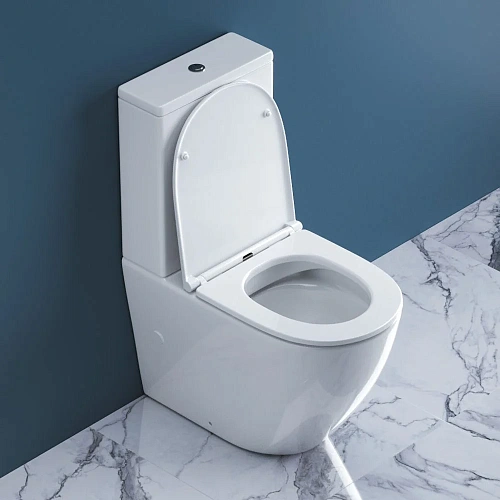 Унитаз напольный BelBagno SFERA-R BB2141CPR/BB870SC безободковый с сиденьем Унитаз напольный BelBagno SFERA-R BB2141CPR/BB870SC безободковый с сиденьем