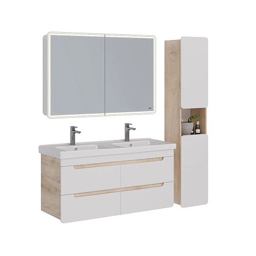 Тумба под раковину Lemark OLIVIA 125 см подвесная, дуб кантри, белый LM08OL125T Тумба под раковину Lemark OLIVIA 125 см подвесная, дуб кантри, белый LM08OL125T