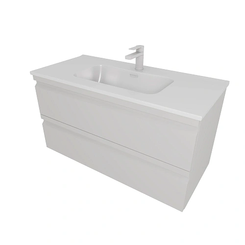 Тумба с раковиной Aquatek ВЕГА 100см AQ77100-LG серый туман, подвесная Тумба с раковиной Aquatek ВЕГА 100см AQ77100-LG серый туман, подвесная