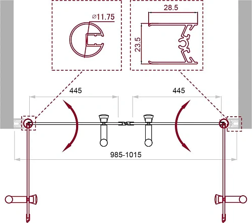 Душевая дверь BelBagno UNO-B-2-100-P-Cr Душевая дверь BelBagno UNO-B-2-100-P-Cr