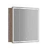 Картинка анонса товара «зеркальный шкаф sancos mirror mi80eg 790x150х740 мм, с led подсветкой, дуб галифакс натуральный»