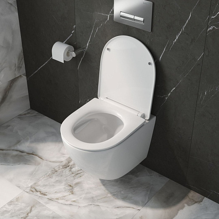 Унитаз подвесной BelBagno UNO-TOR BB5177CH-TOR/SC безободковый c сиденьем Унитаз подвесной BelBagno UNO-TOR BB5177CH-TOR/SC безободковый c сиденьем