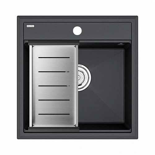 Кухонная мойка Paulmark STEPIA 50 с коландером ADVANCE брашированная PM115051-AN+A375-BS Кухонная мойка Paulmark STEPIA 50 с коландером ADVANCE брашированная PM115051-AN+A375-BS