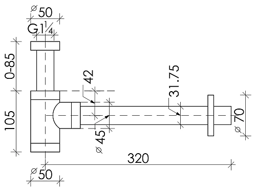 Сифон для раковины Ceramica Nova 70001BN брашированный никель Сифон для раковины Ceramica Nova 70001BN брашированный никель