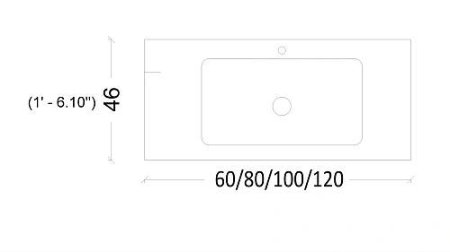 Столешница Armadi Art VALLESSI 120 антрацит 838-120-A Столешница Armadi Art VALLESSI 120 антрацит 838-120-A