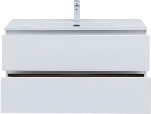 Комплект мебели Aquanet Алвита New 100 2 ящика, белый матовый 00274205 Комплект мебели Aquanet Алвита New 100 2 ящика, белый матовый 00274205