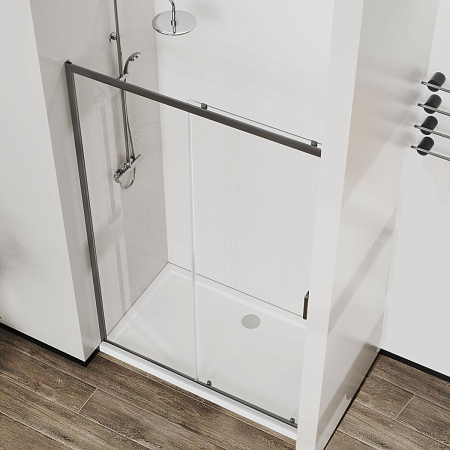 Душевая дверь Vincea City VDS-5CT120CLGM, 1200, вороненая сталь, стекло прозрачное