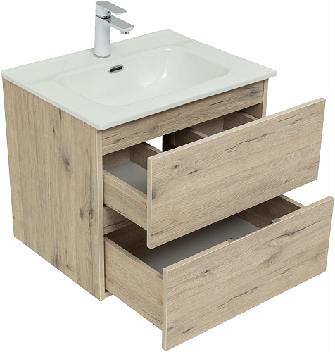 Тумба под раковину Aquanet Алвита New 60 2 ящика, дуб веллингтон белый 00277513 Тумба под раковину Aquanet Алвита New 60 2 ящика, дуб веллингтон белый 00277513