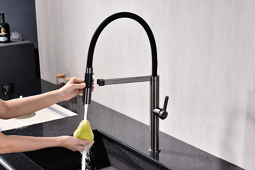 Смеситель для кухни Paulmark LEADER вороненая сталь Le214101-GM Смеситель для кухни Paulmark LEADER вороненая сталь Le214101-GM