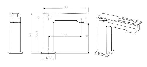 Смеситель для раковины Boheme BlackRed 141-BR Смеситель для раковины Boheme BlackRed 141-BR