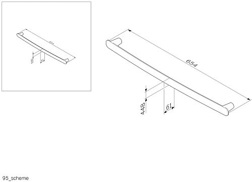 Полотенцедержатель AM.PM Sensation A30346400 60 см, хром Полотенцедержатель AM.PM Sensation A30346400 60 см, хром