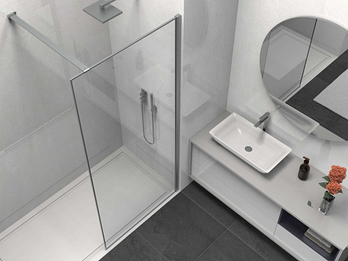 Душевая перегородка Vincea Walk-In VSW-1HS800CLGM, 800x2000, вороненая сталь, стекло прозрачное Душевая перегородка Vincea Walk-In VSW-1HS800CLGM, 800x2000, вороненая сталь, стекло прозрачное