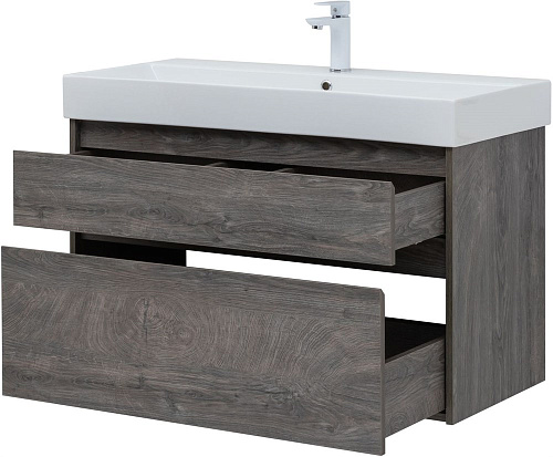 Тумба под раковину Aquanet Nova Lite 100 (SLIM SYNERGY) дуб рошелье, 2 ящика 00249941 Тумба под раковину Aquanet Nova Lite 100 (SLIM SYNERGY) дуб рошелье, 2 ящика 00249941