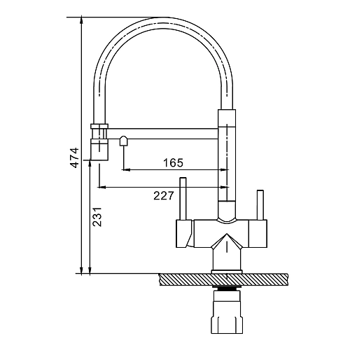 Смеситель для кухни Splenka S70.63.05 с гибким изливом с подключением к фильтру, сатин Смеситель для кухни Splenka S70.63.05 с гибким изливом с подключением к фильтру, сатин