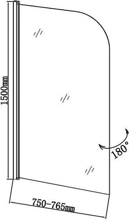 Шторка на ванну Aquanet SG-750, прозрачное стекло Шторка на ванну Aquanet SG-750, прозрачное стекло