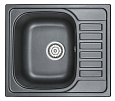 Кухонная мойка Granula 5801, ШВАРЦ (чёрный металлик), кварц 575х495 Кухонная мойка Granula 5801, ШВАРЦ (чёрный металлик), кварц 575х495