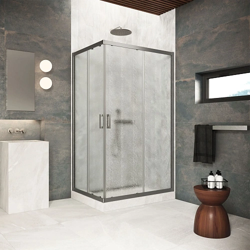 Душевой уголок Vegas-glass ZA-F Protec 90*70 11 02 900x700 мм, профиль оружейная сталь, стекло шиншилла Душевой уголок Vegas-glass ZA-F Protec 90*70 11 02 900x700 мм, профиль оружейная сталь, стекло шиншилла