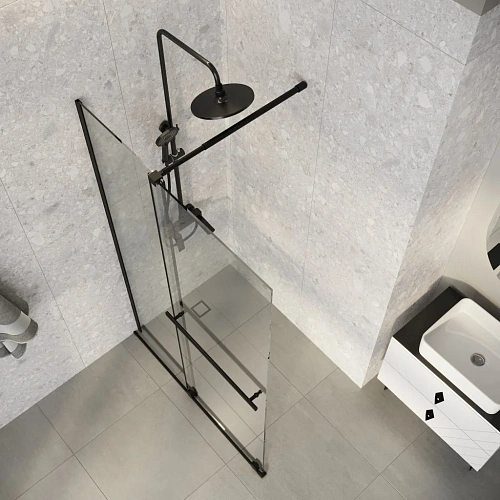 Душевая перегородка Niagara Nova NG-671-12BLACK (120х200) черный матовый, раздвижная, стекло прозрачное Душевая перегородка Niagara Nova NG-671-12BLACK (120х200) черный матовый, раздвижная, стекло прозрачное