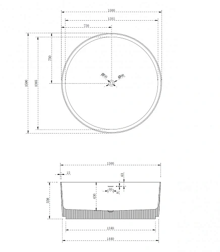 Ванна отдельностоящая ABBER AS9679Blau 150x150 универсальная, голубой искусственный камень Ванна отдельностоящая ABBER AS9679Blau 150x150 универсальная, голубой искусственный камень