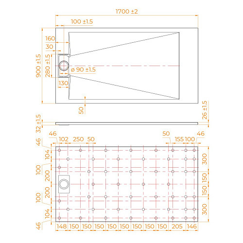 Душевой поддон RGW SMC TUS-W 900x1700 мм 553702917-01 прямоугольный белый Душевой поддон RGW SMC TUS-W 900x1700 мм 553702917-01 прямоугольный белый