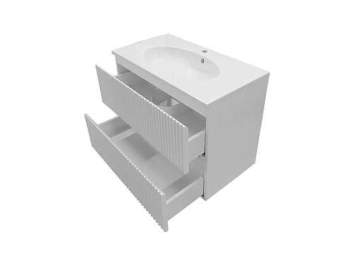 Тумба с раковиной Эстет Vegas Wave 105 ФР-00018145 800х450 подвесная 2 ящика Тумба с раковиной Эстет Vegas Wave 105 ФР-00018145 800х450 подвесная 2 ящика