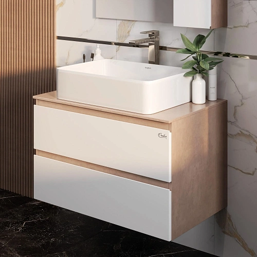 Тумба под раковину Onika Алеста 80 см 108054 подвесная, белая/камень светлый (для Олимпия 56) Тумба под раковину Onika Алеста 80 см 108054 подвесная, белая/камень светлый (для Олимпия 56)