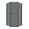 Душевой уголок GROSSMAN Pragma 302.K33.03.1010.21.10 (100x100x195) трапеция,распашн,черн.матов,стекло тониров
