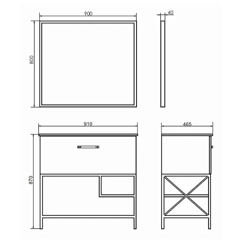 Зеркало Comforty Бредфорд-90 00004147988 черный Зеркало Comforty Бредфорд-90 00004147988 черный