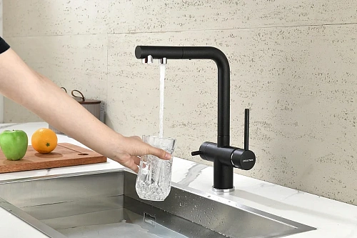 Смеситель для кухни Paulmark SERPENTINE черный Se213222-BLM Смеситель для кухни Paulmark SERPENTINE черный Se213222-BLM