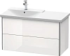 Тумба под раковину Duravit XSquare XS418502222 подвесная 101 см белая глянцевый