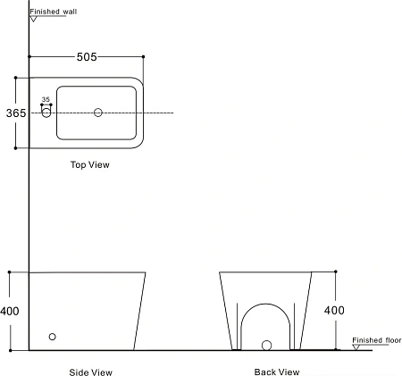 Биде напольное Aquanet Tavr 2.0 B1 LX-1062 Биде напольное Aquanet Tavr 2.0 B1 LX-1062