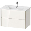 Картинка анонса товара «тумба под раковину duravit xviu xv41260b122 подвесная 81 см белая глянцевый»