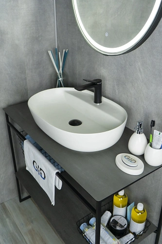 Раковина Gid Wm1346 51192 накладная белая матовая 61x41x14 Раковина Gid Wm1346 51192 накладная белая матовая 61x41x14