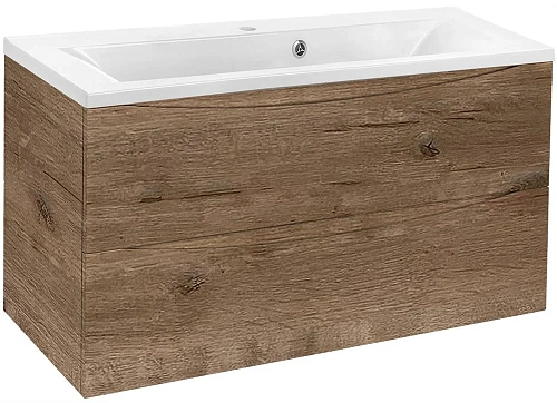 Тумба под раковину Vincea Mia 900 подвесная, 2 выкатных ящика soft close, V.Oak VMC-2MA900VO Тумба под раковину Vincea Mia 900 подвесная, 2 выкатных ящика soft close, V.Oak VMC-2MA900VO