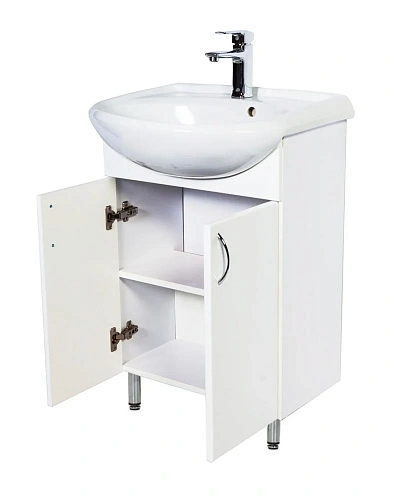 Тумба с раковиной Orange Лайт LA-50TUW+RA напольная белый Тумба с раковиной Orange Лайт LA-50TUW+RA напольная белый