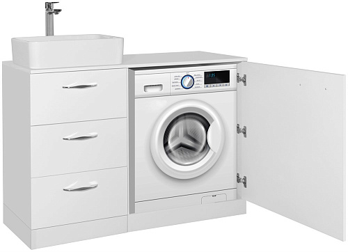 Тумба под раковину Style Line Берн 120 Plus со столешницей под стиральную машину белая ЛС-000010046 Тумба под раковину Style Line Берн 120 Plus со столешницей под стиральную машину белая ЛС-000010046