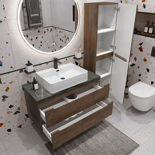 Тумба со столешницей и раковиной BelBagno ETNA 100 etna100rw-kepmno-1338-set подвесная ETNA100RW-KEPMNO-1338-SET Тумба со столешницей и раковиной BelBagno ETNA 100 etna100rw-kepmno-1338-set подвесная ETNA100RW-KEPMNO-1338-SET