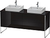 Картинка анонса товара «тумба под раковину duravit xsquare xs4927b4040 напольная 160 см черный глянцевый»