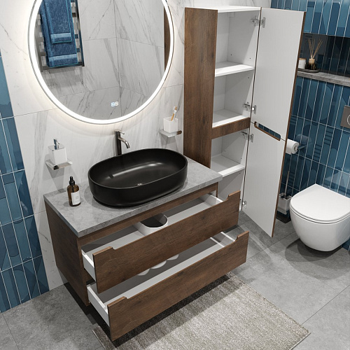 Тумба со столешницей и раковиной BelBagno ETNA 100 etna100rw-kepmgl-1084h301-set подвесная ETNA100RW-KEPMGL-1084H301-SET Тумба со столешницей и раковиной BelBagno ETNA 100 etna100rw-kepmgl-1084h301-set подвесная ETNA100RW-KEPMGL-1084H301-SET