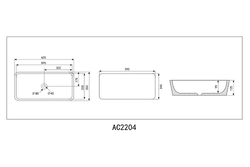 Раковина ABBER Rechteck AC2204MDG накладная, зеленая матовая Раковина ABBER Rechteck AC2204MDG накладная, зеленая матовая