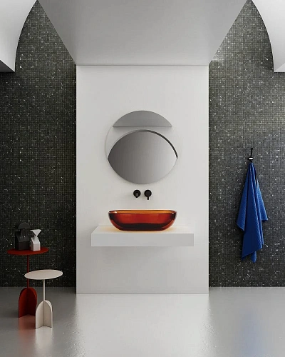 Раковина ABBER Kristall AT2805Opal прозрачная, накладная, коричневая Раковина ABBER Kristall AT2805Opal прозрачная, накладная, коричневая