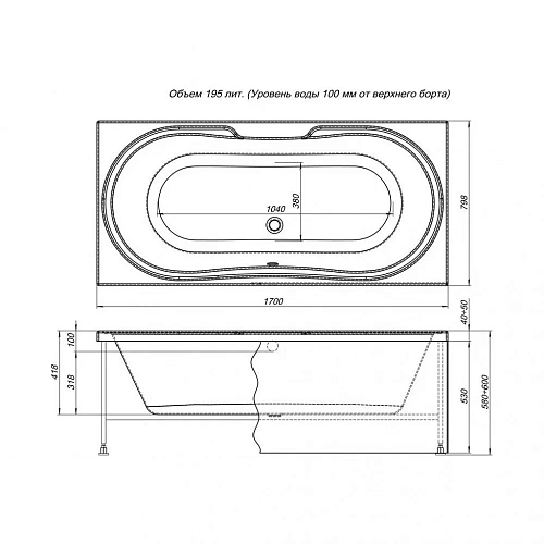 Акриловая ванна Aquanet Valencia 170x80 00210298 Акриловая ванна Aquanet Valencia 170x80 00210298