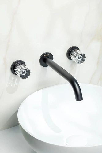 Смеситель для раковины Boheme ELEGANTE BLACK встраиваемый 152-2-B-EL Смеситель для раковины Boheme ELEGANTE BLACK встраиваемый 152-2-B-EL