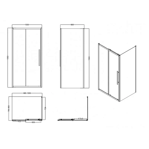 Душевой уголок Esbano FLEX (ESOGF108PSB) ESF-108PS-B 100x80x195 Душевой уголок Esbano FLEX (ESOGF108PSB) ESF-108PS-B 100x80x195
